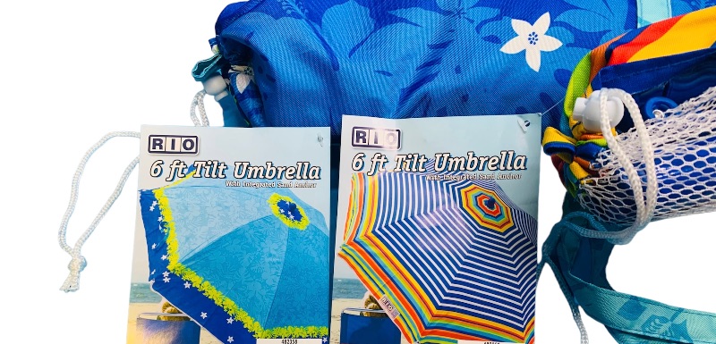 Photo 3 of 223080… :Rio 6 foot tilt beach umbrella with sand anchors UPF50+ sunblock 