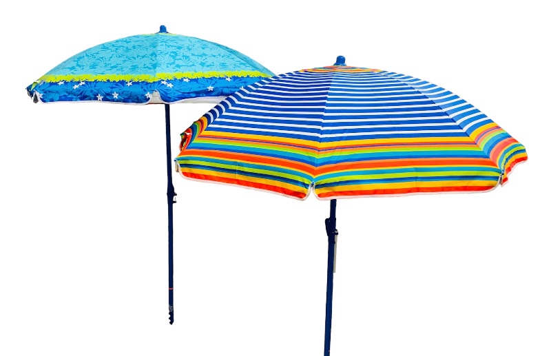 Photo 1 of 223082… :2 Rio 6 foot tilt beach umbrellas with sand anchors UPF50+ sunblock 