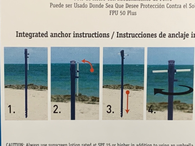 Photo 2 of 223082… :2 Rio 6 foot tilt beach umbrellas with sand anchors UPF50+ sunblock 