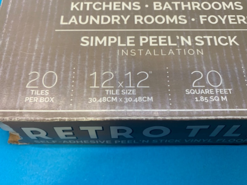 Photo 3 of 223088…2 boxes (40 total tiles) retro peel and stick tiles 12 x 12 inch for small project - never installed 