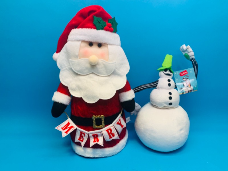Photo 2 of 223317… large plush Santa and nightmare before Christmas animated plush -needs batteries 