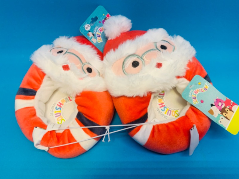 Photo 1 of 223322… squishmellows Santa slippers kids size 11-12