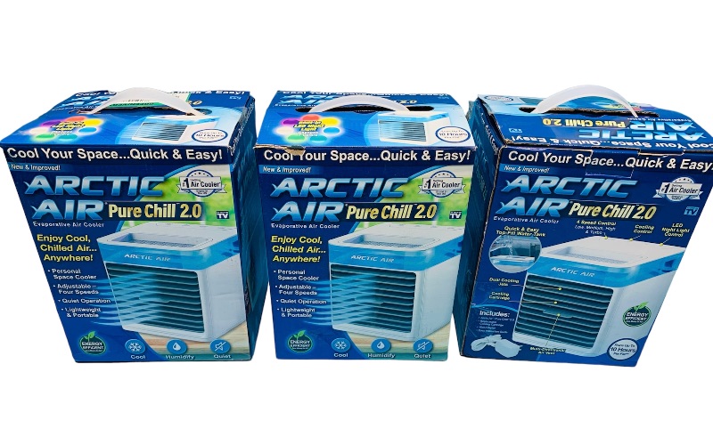 Photo 1 of 223471… 3 slightly used -returns - arctic air evaporative desktop air coolers 