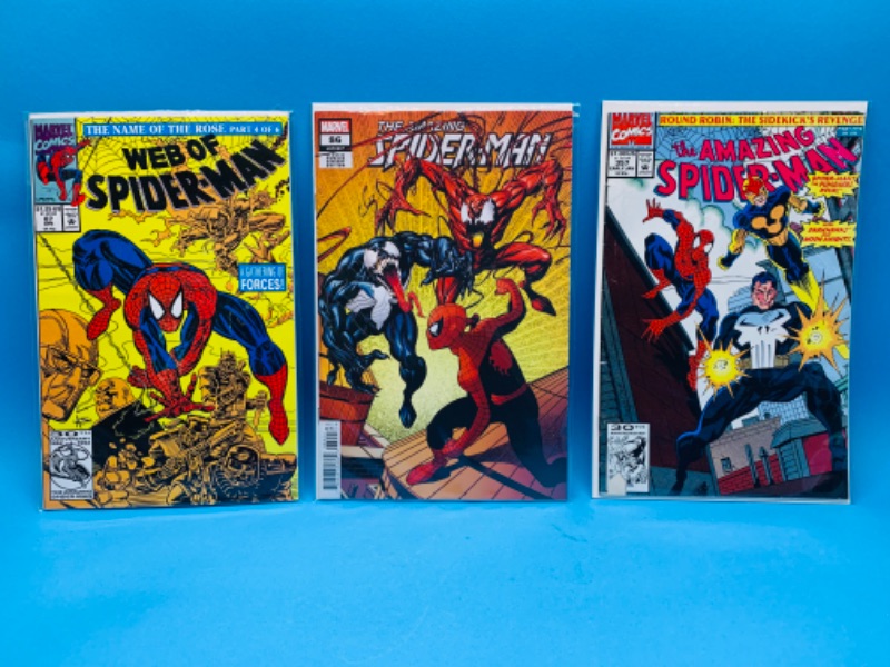 Photo 1 of 223537…3 Spider-Man  comics in plastic sleeves 