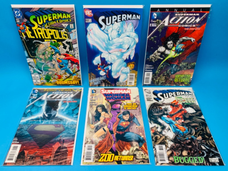 Photo 1 of 223539…6 Superman  comics in plastic sleeves 