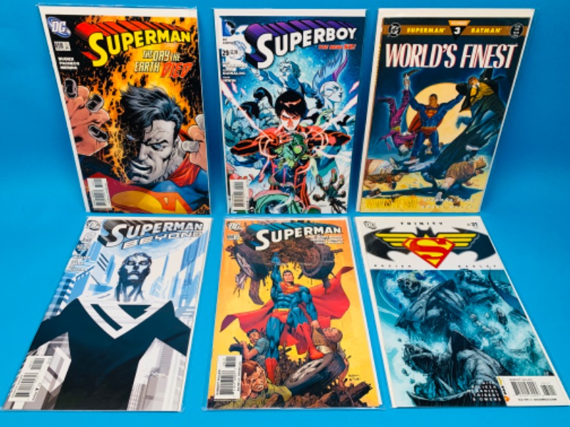 Photo 1 of 223540…6 Superman  comics in plastic sleeves 