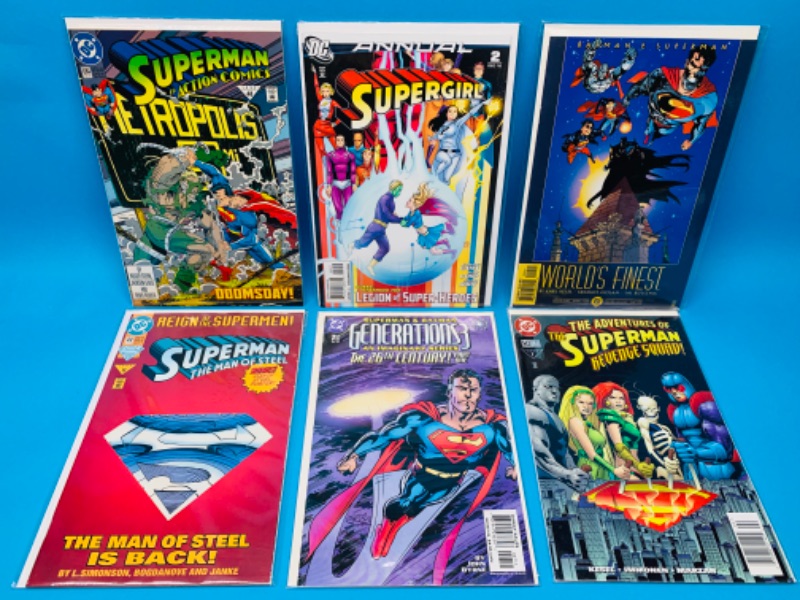 Photo 1 of 223543…6 Superman comics in plastic sleeves 