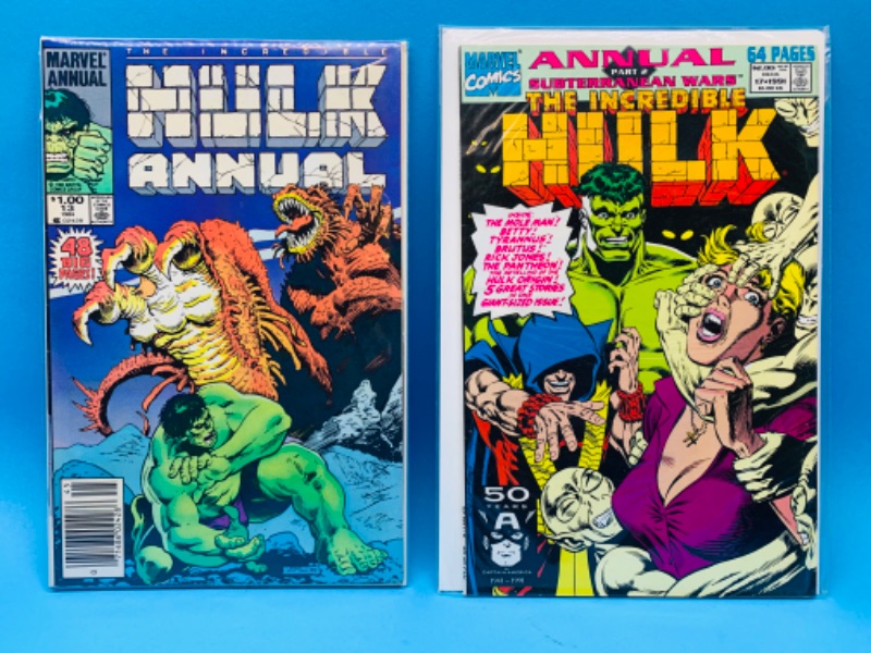 Photo 1 of 223546…2 vintage Hulk  comics in plastic sleeves 