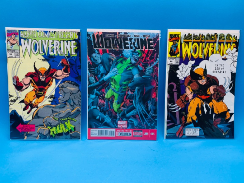 Photo 1 of 223548…3 Wolverine  comics in plastic sleeves 