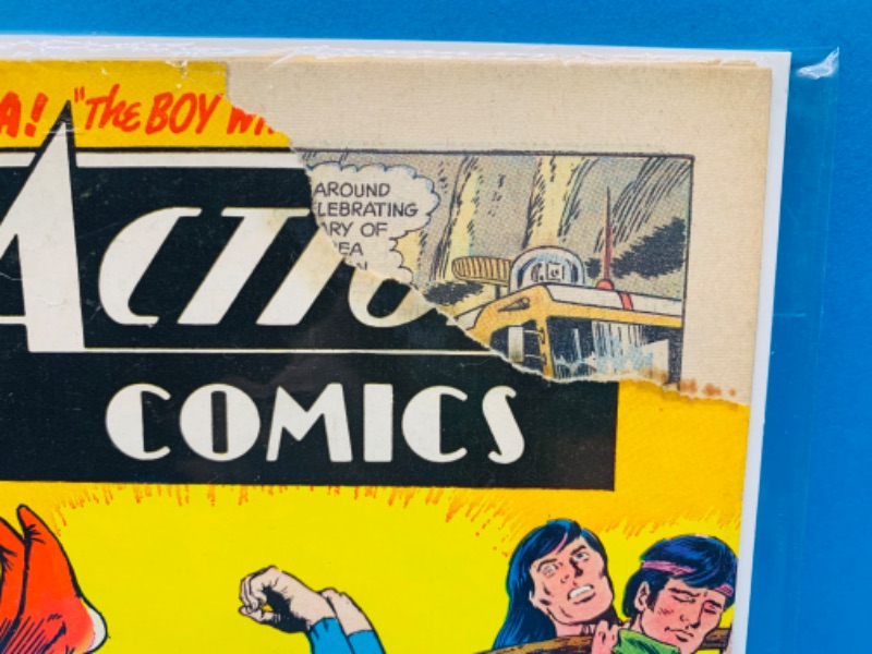 Photo 3 of 223552…vintage $.15 Action Comics-tear on front in plastic sleeve 