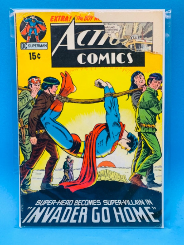 Photo 1 of 223552…vintage $.15 Action Comics-tear on front in plastic sleeve 