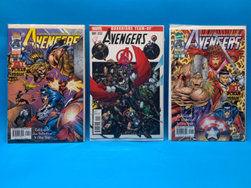 Photo 1 of 223567… 3 avengers comics all #1’s in plastic sleeves 