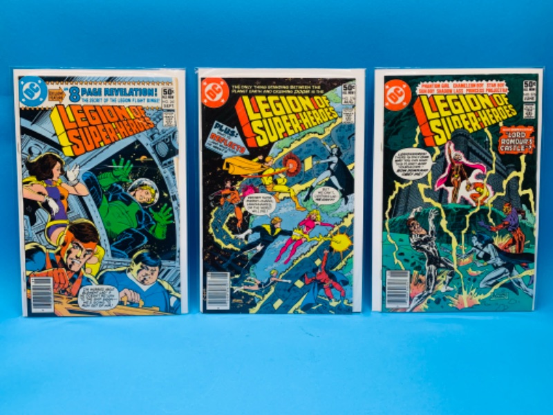 Photo 1 of 223575…3 vintage $.50 legion of super heroes  comics in plastic sleeves 