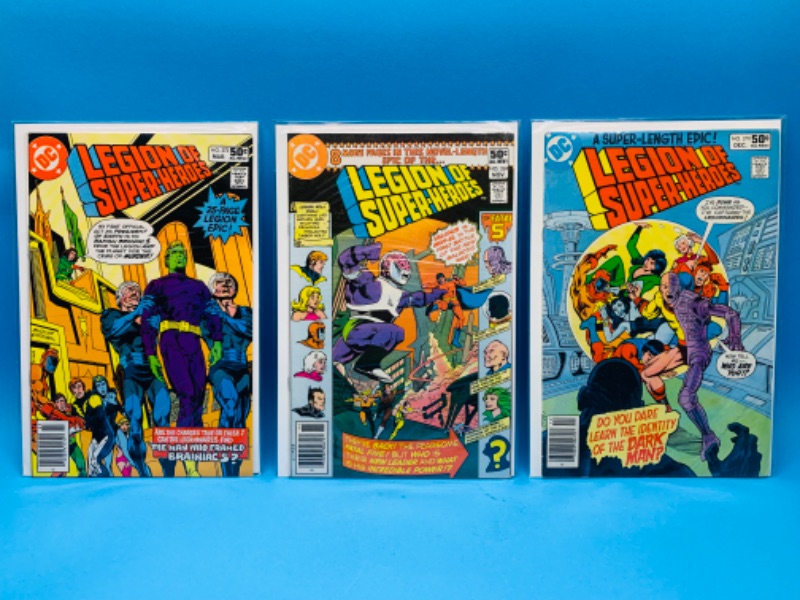 Photo 1 of 223583…3 vintage $.50 legion of super heroes  comics in plastic sleeves 