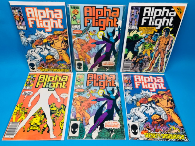 Photo 1 of 223585…6 vintage $.65 Alpha flight  comics in plastic sleeves 