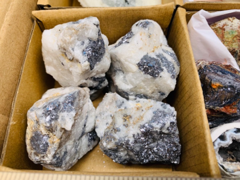 Photo 3 of 223592…box of collectible geodes, galinas, stilbite, apophyllite, and more