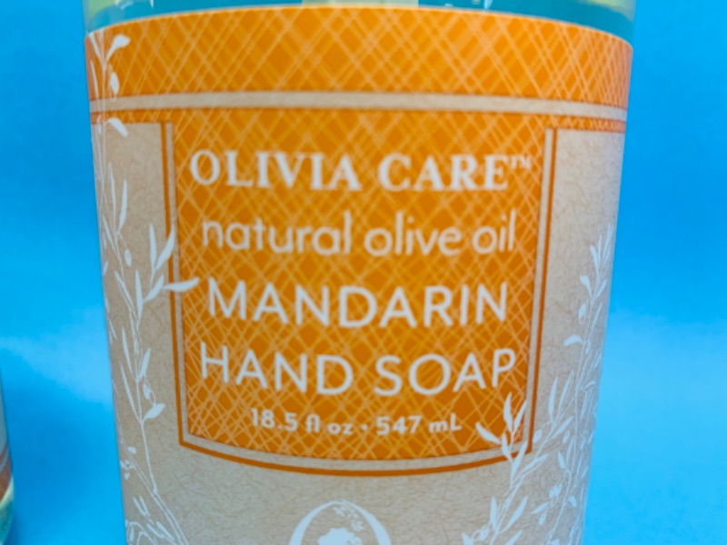 Photo 1 of 223762… 2 Olivia Care vegan olive oil and mandarin hand soaps 18.5 oz each