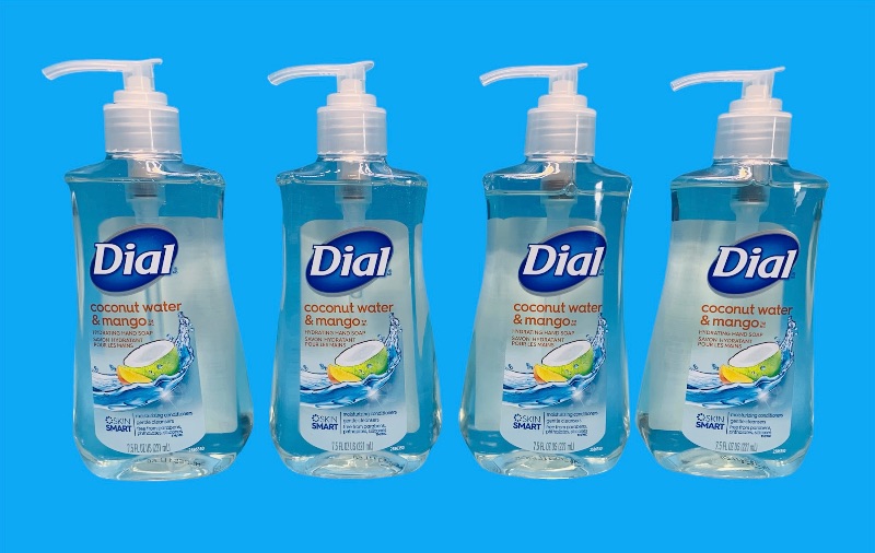 Photo 1 of 223765…4 Dial coconut water and mango hydrating hand soaps 7.5 oz each 