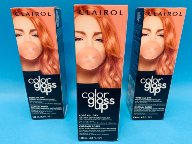 Photo 1 of 223794… 3 Clairol color gloss up Rose All Day hair color kits