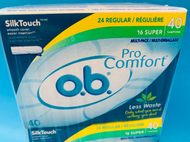 Photo 2 of 223808… 3 boxes of 40 o.b. Pro comfort silk touch tampons 