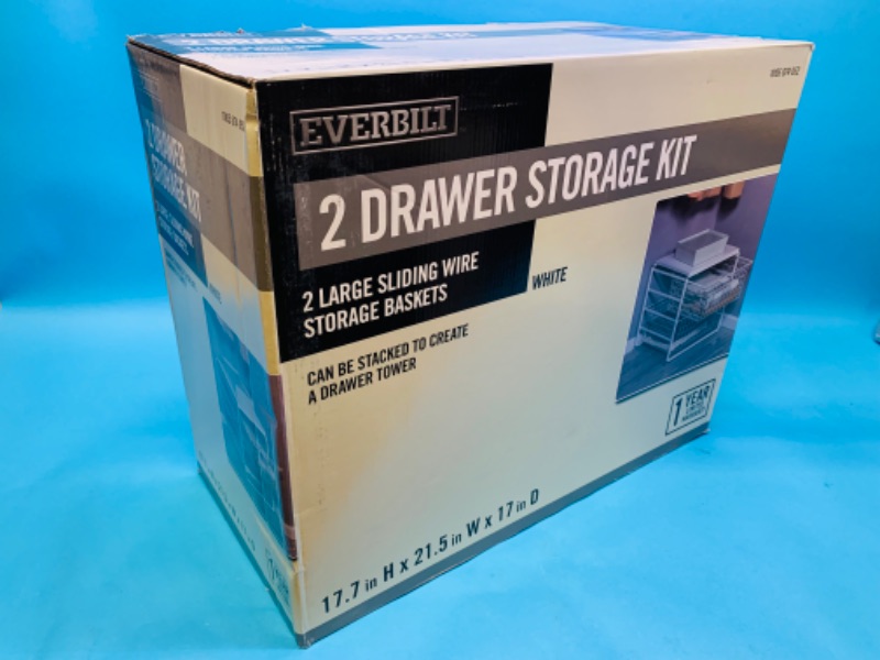 Photo 1 of 223861…  Everbuilt white steel 2 drawer wire storage kit 17.7 H x 21.5 W x 17 D