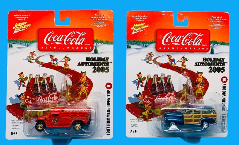 Photo 1 of 223915… 2 Coca Cola 2005 holiday automents Johnny Lightning die cast cars