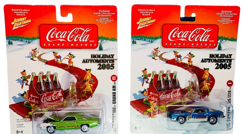 Photo 2 of 223925…2 Coca Cola Johnny lightning 2005 holiday automents die cast car ornaments 