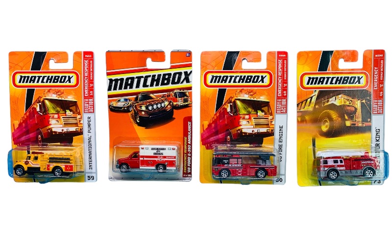 Photo 1 of 223948…4 matchbox die cast fire trucks 