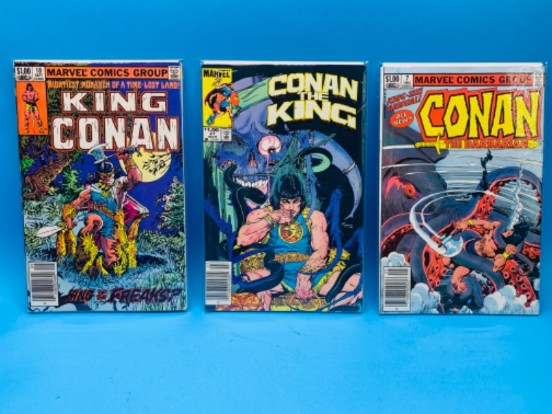 Photo 1 of 223970… 3 vintage $1 King Conan comics in plastic sleeves 