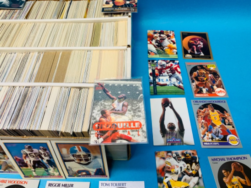 Photo 3 of 223989….2000+  Miscellaneous basketball and football trading cards in large box see photos 