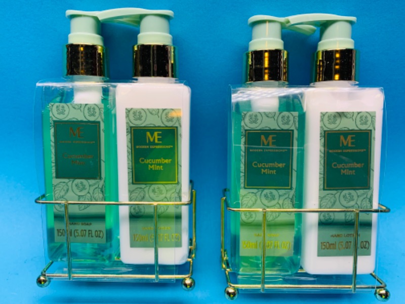 Photo 1 of 223995… 2 sets of cucumber mint hand soap and hand lotion 