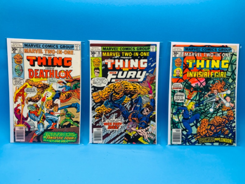 Photo 1 of 224021…3 vintage $.30 the thing comics in plastic sleeves 