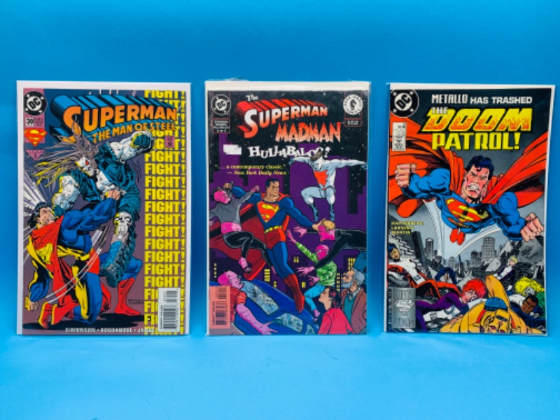 Photo 1 of 224031…3 Superman  comics in plastic sleeves 