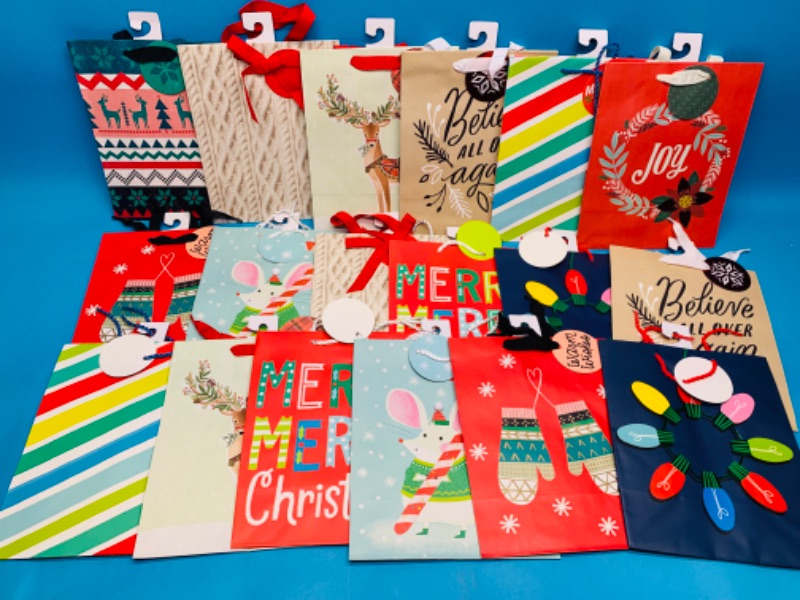 Photo 1 of 224061…18 medium Christmas gift bags 