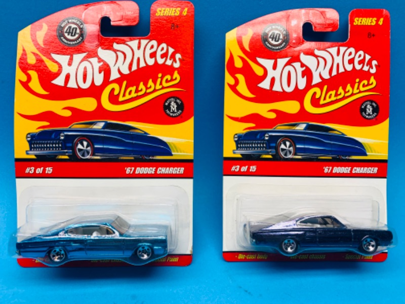 Photo 1 of 224136…2 hot wheels classics die cast ‘67 Dodge Chargers with special paint 