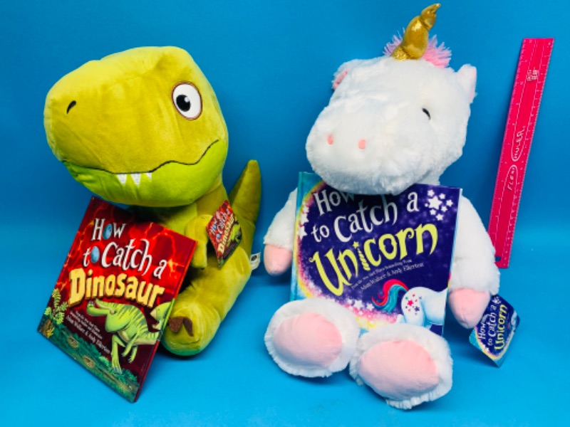 Photo 1 of 224232…how to catch a dinosaur and unicorn plushies with books