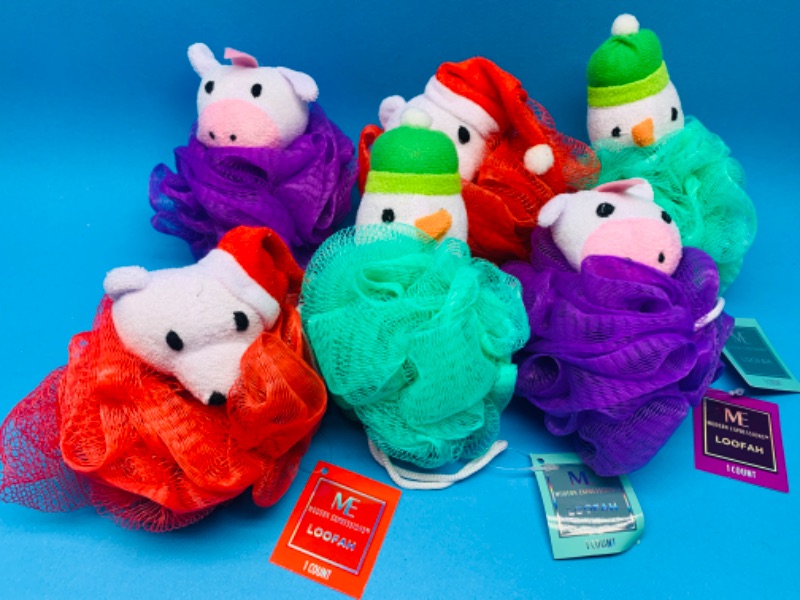 Photo 1 of 224247…6 holiday shower loofah’s 