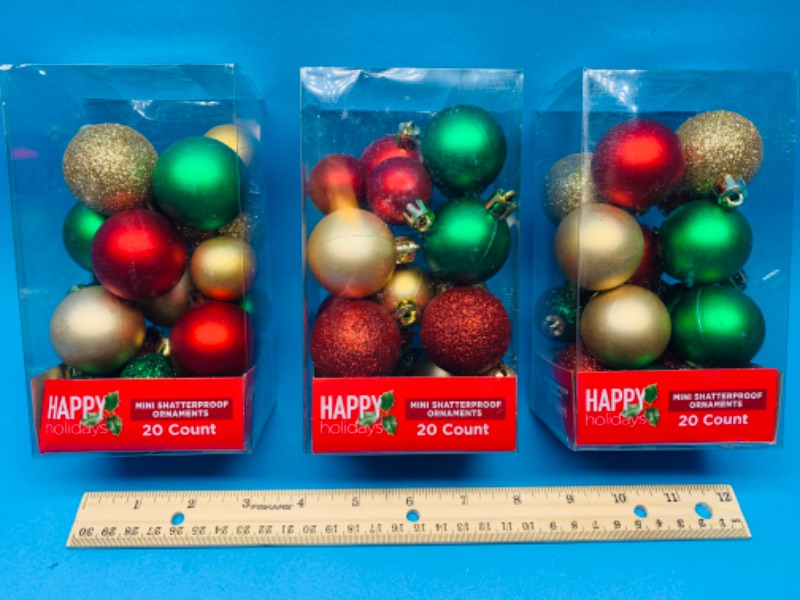Photo 1 of 224308… 60 mini shatterproof ornaments 