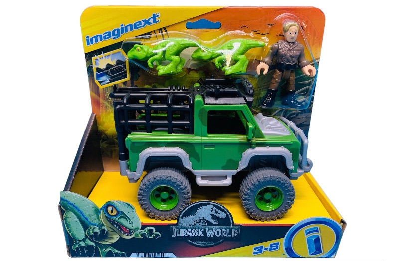 Photo 1 of 224366…Jurassic World imaginext 3-8 Jeep and dinosaur toy