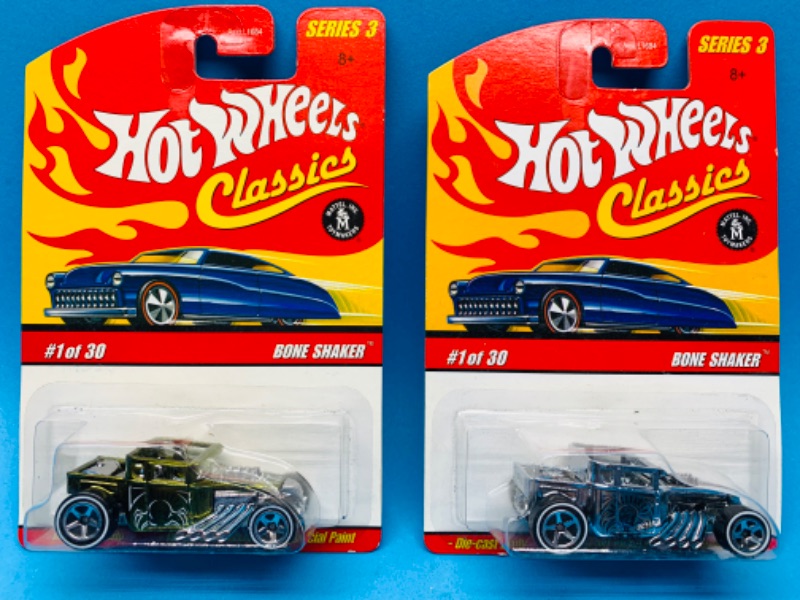 Photo 1 of 224456…2 hot wheels classics die cast bone shaker cars with special paint 