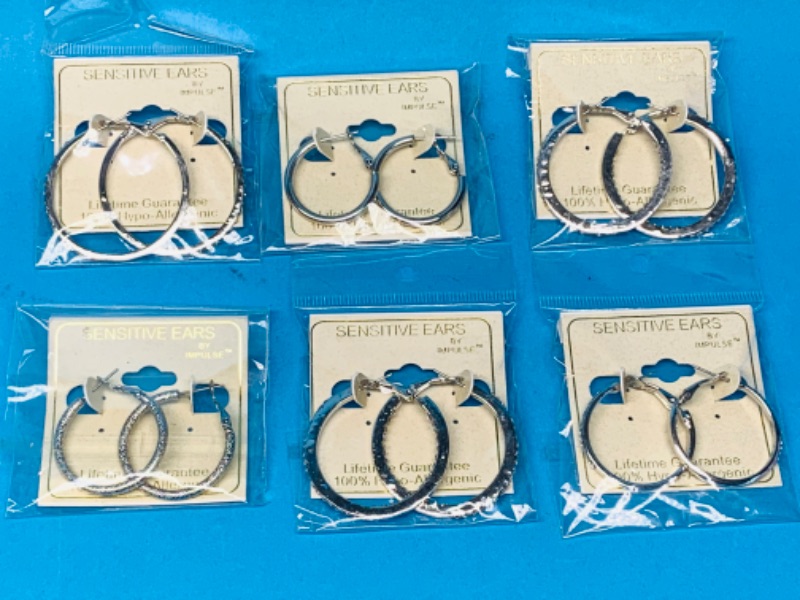 Photo 1 of 224648…6 pairs of sensitive hypoallergenic pierced earrings 