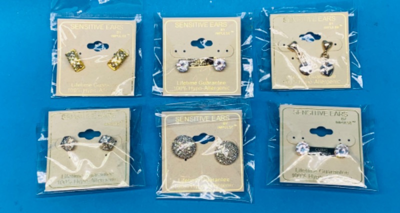 Photo 1 of 224650… 6 pairs of sensitive hypoallergenic pierced earrings 