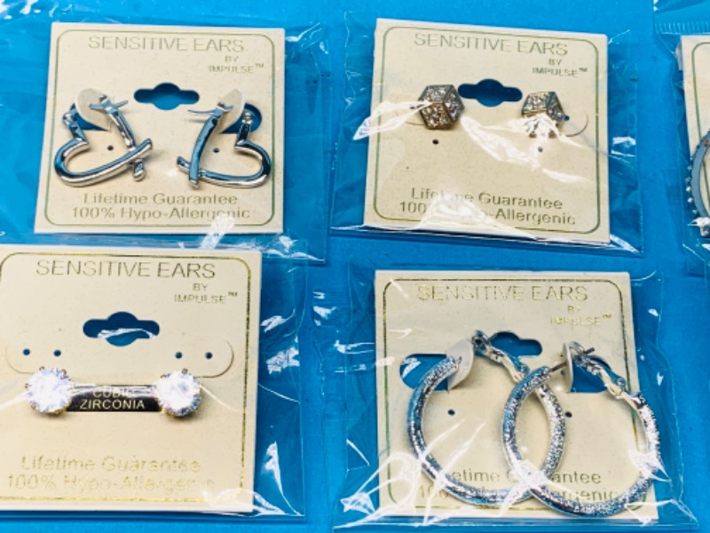 Photo 2 of 224653… 6 pairs of sensitive hypoallergenic pierced earrings 