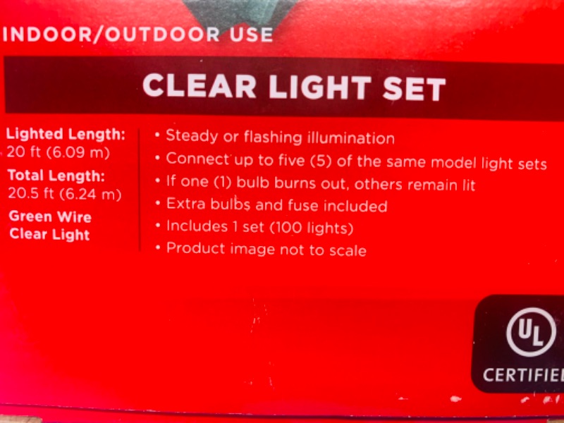 Photo 2 of 224817… 300 clear lights-steady or flashing can connect up to 5 strands