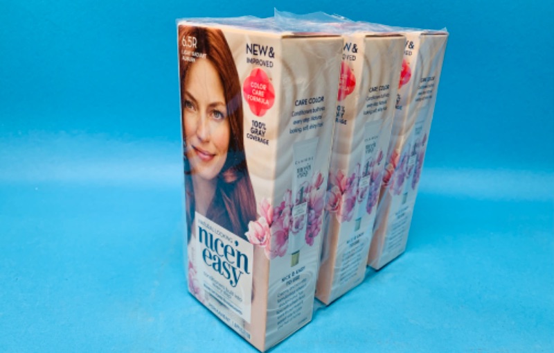 Photo 1 of 224823… 3 Clairol nice ‘n easy hair color kits light radiant auburn color