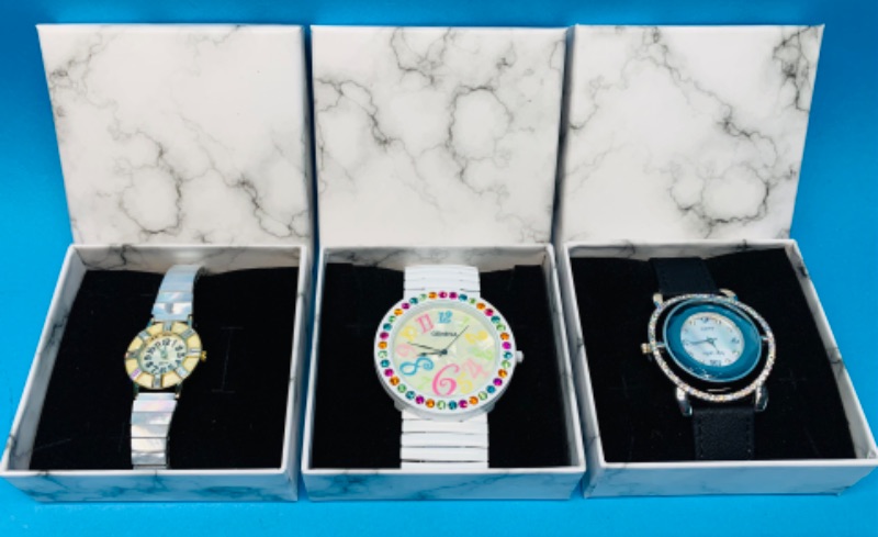 Photo 1 of 224859…3 ladies fashion watches - will need batteries replaced 