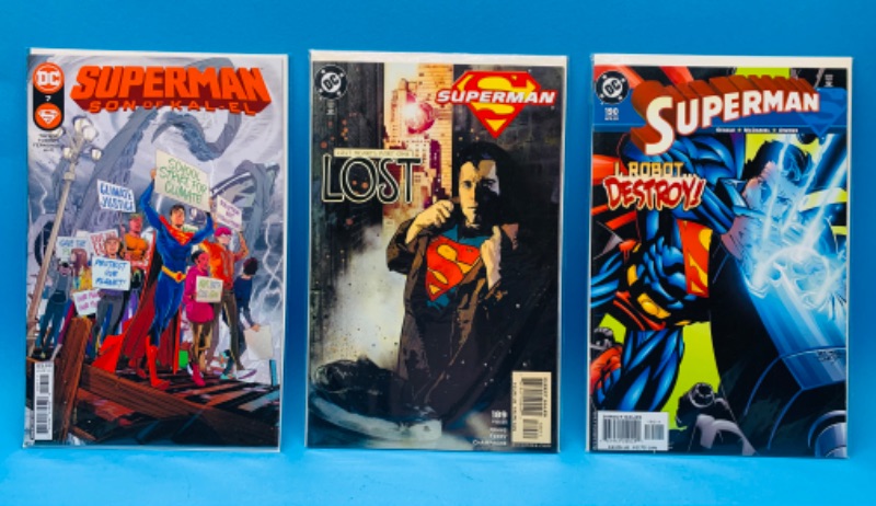 Photo 1 of 224893…3 Superman  comics in plastic sleeves 