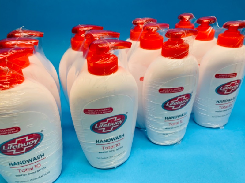Photo 3 of 224965…12 Lifebuoy total 10 handwash bottles 8.45 oz each 