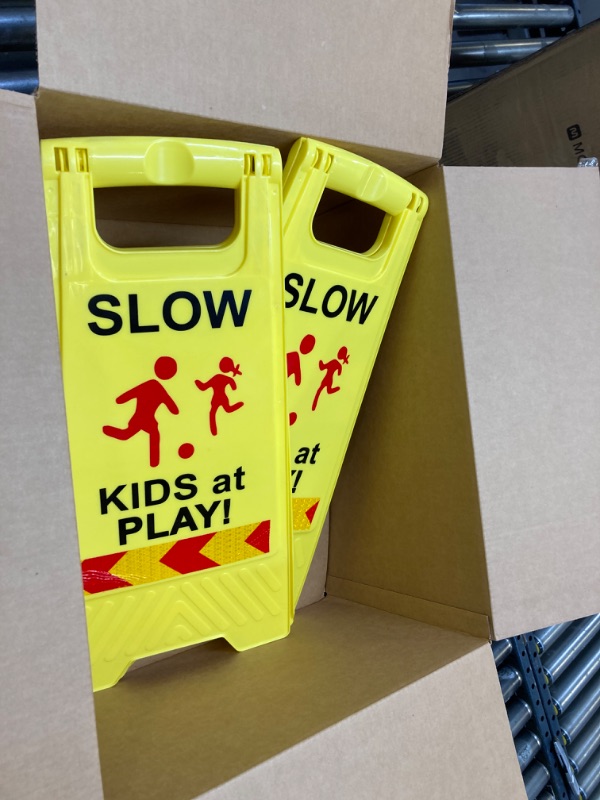 Photo 1 of 2 PACK OF "SLOW KIDS AT PLAY" SIGNS 