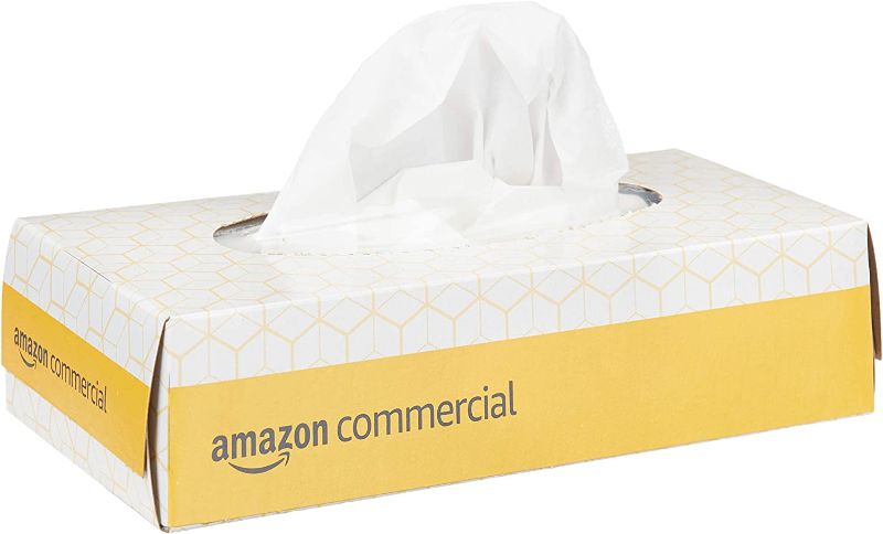 Photo 1 of AmazonCommercial FSC Certified 2-Ply White Flat Box Facial Tissue,100 Sheets per Box- 30 Boxes
